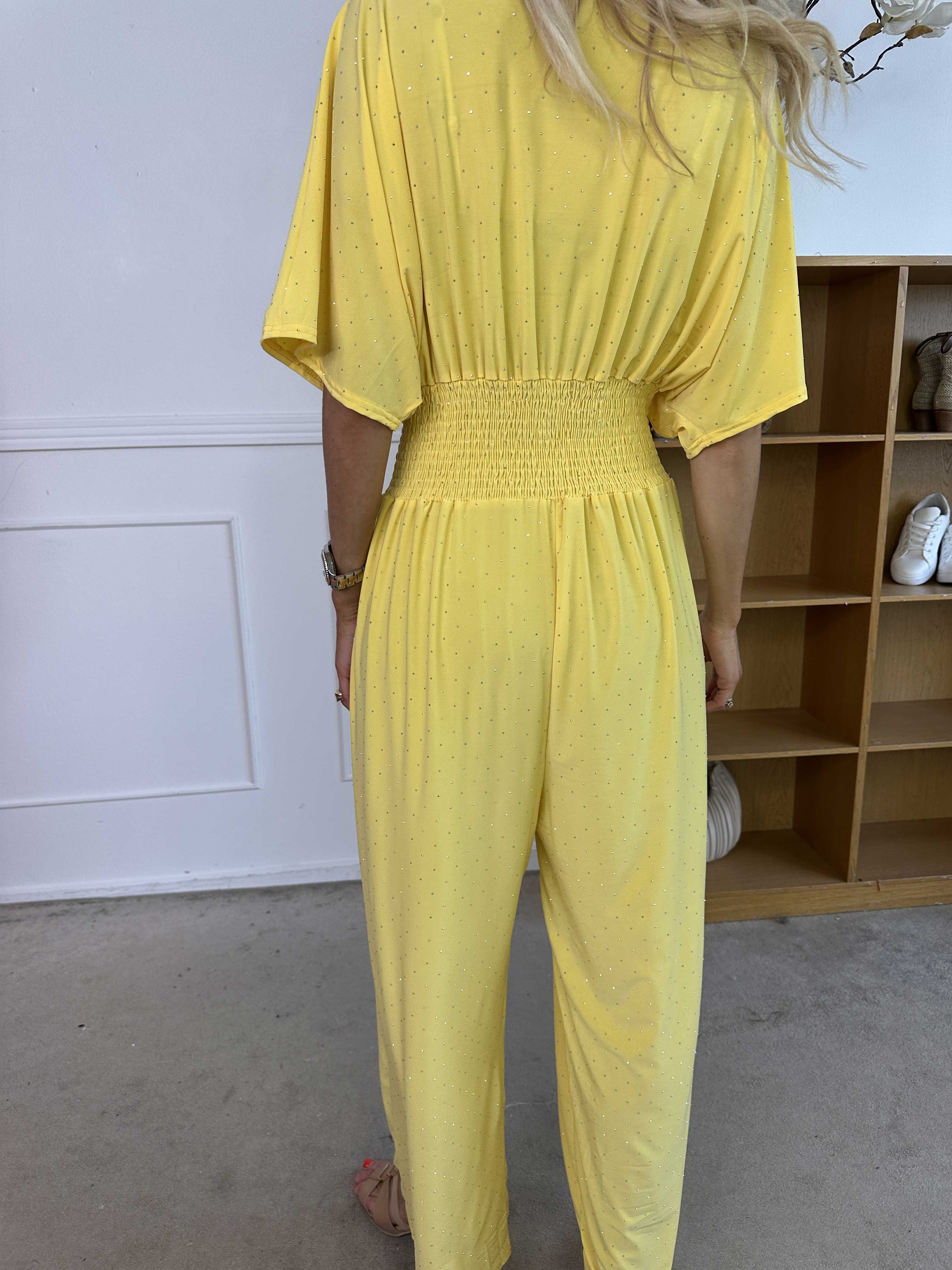 Pams Crystal Jumpsuit - Elastisk byxdräkt pyntad med strass